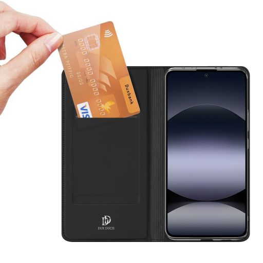 DUX DUCIS Flip tok kártyatartóval SKIN PRO  Xiaomi Redmi NOTE 14 4G (163,25mm) fekete