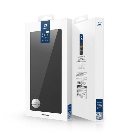 DUX DUCIS Flip tok kártyatartóval SKIN PRO  Xiaomi Redmi NOTE 14 4G (163,25mm) fekete