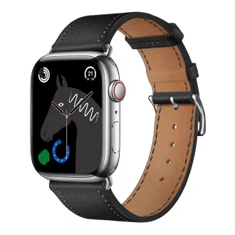   Forcell F-Design FA20 perforált eco-bőr szíj Apple Watch 38 / 40 / 41 mm fekete