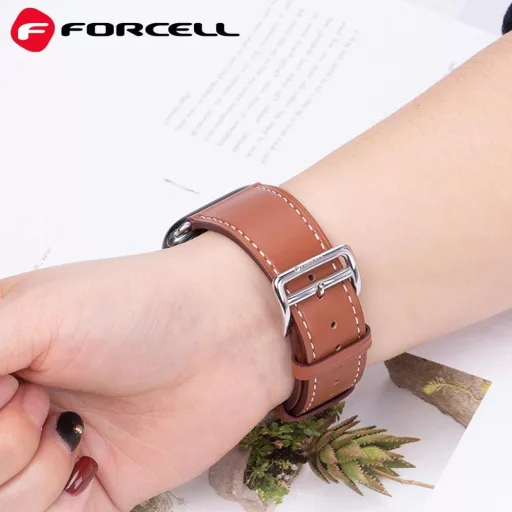 Forcell F-Design FA20 perforált eco-bőr szíj Apple Watch 38 / 40 / 41 mm barna