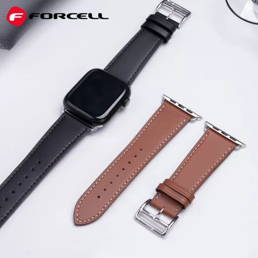 Forcell F-Design FA20 perforált eco-bőr szíj Apple Watch 38 / 40 / 41 mm barna