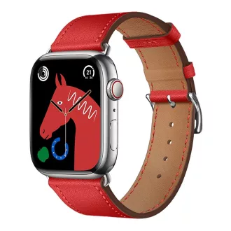   Forcell F-Design FA20 perforált eco-bőr szíj Apple Watch 38 / 40 / 41 mm piros