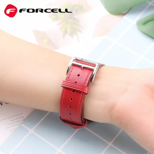 Forcell F-Design FA20 perforált eco-bőr szíj Apple Watch 38 / 40 / 41 mm piros