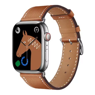   Forcell F-Design FA20 perforált eco-bőr szíj Apple Watch 42 / 44 / 45 / 49 mm barna