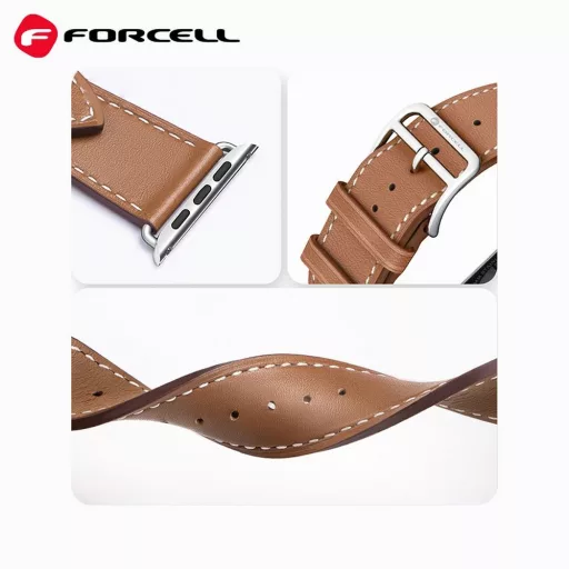 Forcell F-Design FA20 perforált eco-bőr szíj Apple Watch 42 / 44 / 45 / 49 mm piros