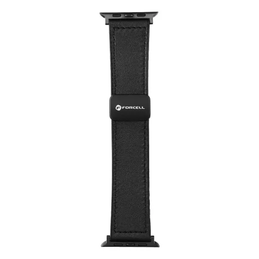 Forcell F-Design FA21 mágneses eco-bőr szíj Apple Watch 38 / 40 / 41 mm fekete