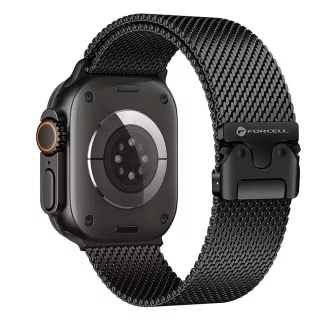   Forcell F-Design FA11 acél csatos szíj Apple Watch 38 / 40 / 41 mm fekete