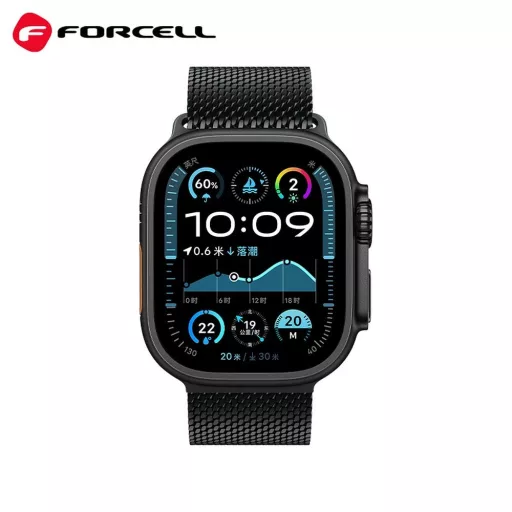 Forcell F-Design FA11 acél csatos szíj Apple Watch 38 / 40 / 41 mm fekete