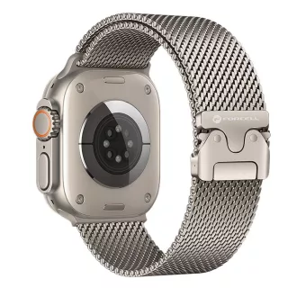   Forcell F-Design FA11 acél csatos szíj Apple Watch 38 / 40 / 41 mm ezüst