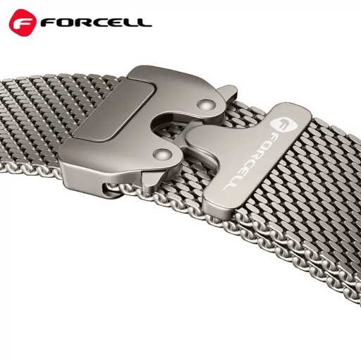 Forcell F-Design FA11 acél csatos szíj Apple Watch 38 / 40 / 41 mm ezüst
