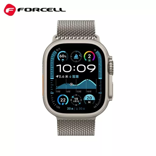Forcell F-Design FA11 acél csatos szíj Apple Watch 38 / 40 / 41 mm ezüst