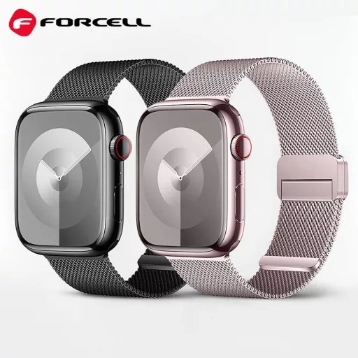 Forcell F-Design FA14 mágneses acél szíj Apple Watch 38 / 40 / 41 mm fekete