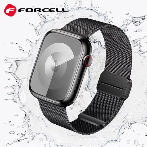 Forcell F-Design FA14 mágneses acél szíj Apple Watch 38 / 40 / 41 mm fekete
