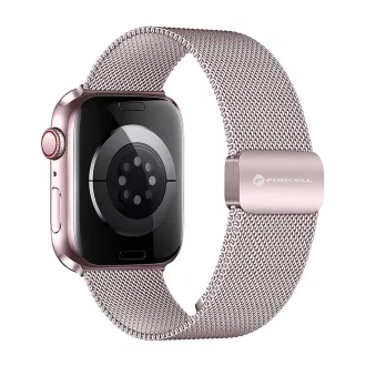   Forcell F-Design FA14 mágneses acél szíj Apple Watch 42 / 44 / 45 / 49 mm pink