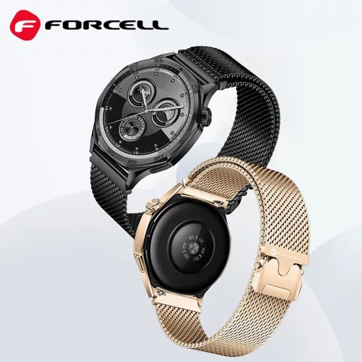 Forcell F-Design FS10 mágneses acél szíj Samsung Galaxy Watch 22 mm fekete
