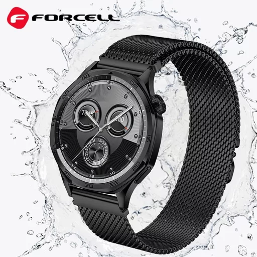 Forcell F-Design FS10 mágneses acél szíj Samsung Galaxy Watch 22 mm arany