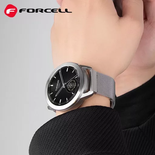 Forcell F-Design FS11 mágneses acél szíj Samsung Galaxy Watch 20 mm ezüst