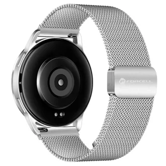   Forcell F-Design FS11 mágneses acél szíj Samsung Galaxy Watch 22 mm ezüst