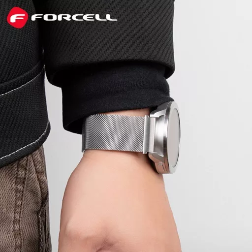 Forcell F-Design FS11 mágneses acél szíj Samsung Galaxy Watch 22 mm ezüst