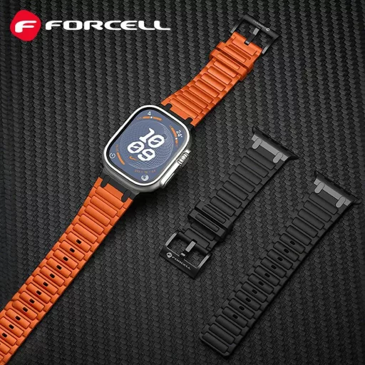 Forcell F-Design FA06 szilikon szíj lyukakkal Apple Watch 38 / 40 / 41 mm fehér