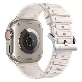   Forcell F-Design FA06 szilikon szíj lyukakkal Apple Watch 42 / 44 / 45 / 49 mm fehér
