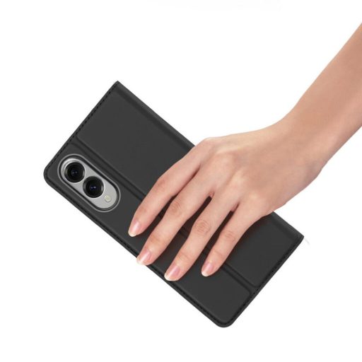 DUX DUCIS Flip tok kártyatartóval SKIN PRO  SAMSUNG S25 Edge fekete