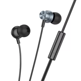 Hoco vezetékes fülhallgató 3,5 mm jack M110 metal szürke