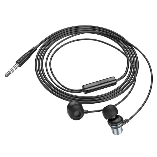 Hoco vezetékes fülhallgató 3,5 mm jack M110 metal szürke