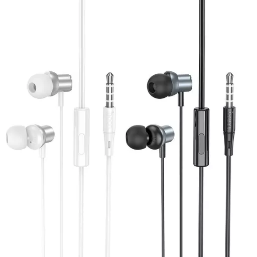 Hoco vezetékes fülhallgató 3,5 mm jack M110 metal szürke