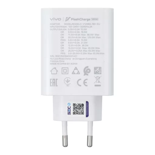 Vivo eredeti hálózati töltő Flash Charge USB-C 3A 120W V12060L1B0 fehér bulk