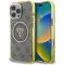 GUESS tok iPhone 16 Pro Magsafe kompatibilis GUHMP16LHG4PRTGW (IML Metal Glitter 4G Circle Triangle) barna