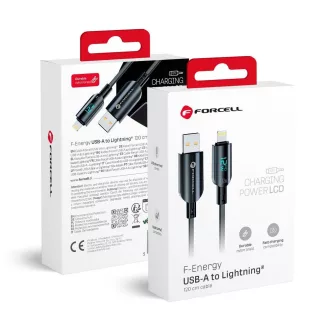   Forcell F-Energy USB-A – Lightning töltőkábel Digital C273 2,4A 12W 1,2 m fekete