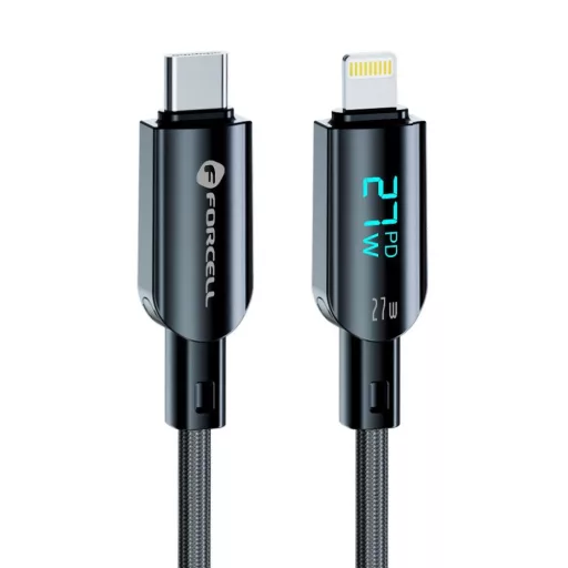 Forcell F-Energy USB-C – Lightning töltőkábel Digital C276 PD 3A 27W 1,2 m fekete