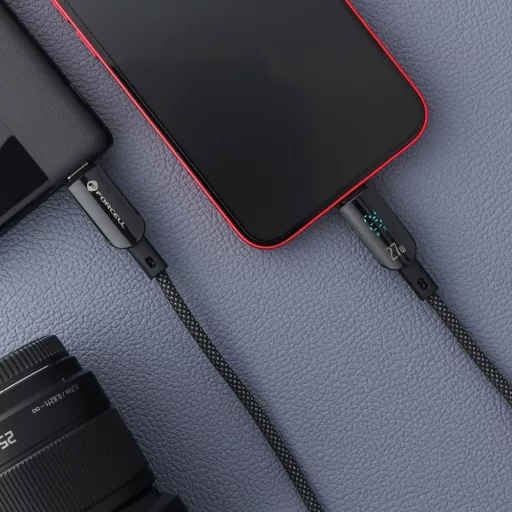 Forcell F-Energy USB-C – Lightning töltőkábel Digital C276 PD 3A 27W 1,2 m fekete