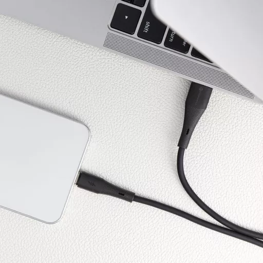 USB-A – USB-C töltőkábel Forcell F-Energy QC4.0 3A 66W szilikon 1 m C342 fekete