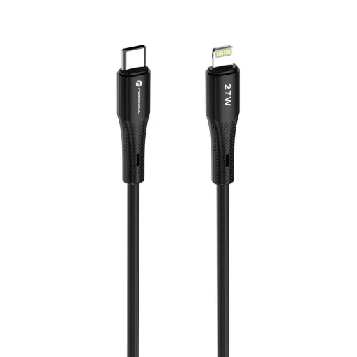 Forcell F-Energy USB-C – Lightning töltőkábel Silicone C346 PD 3A 27W 1 m fekete