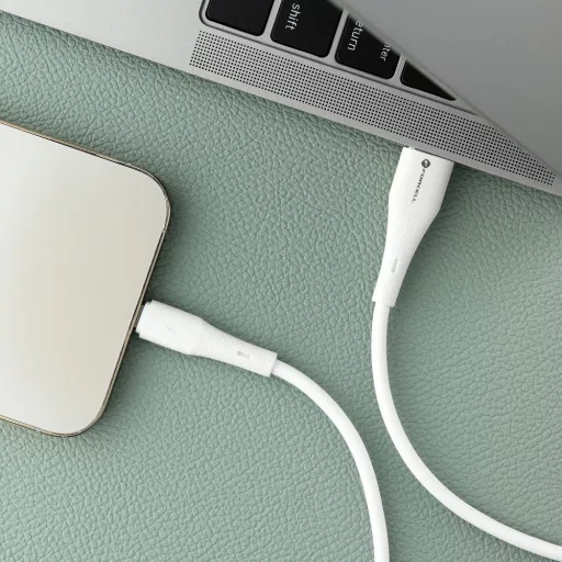 Forcell F-Energy USB-A – Lightning töltőkábel Silicone C343 2,4A 12W 1 m fehér