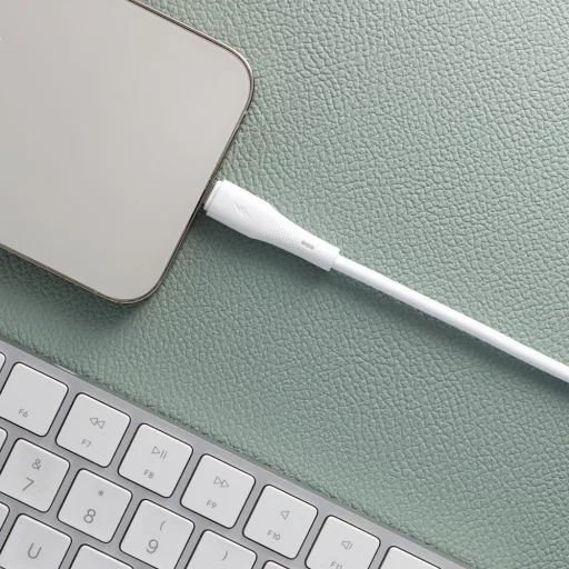 Forcell F-Energy USB-A – Lightning töltőkábel Silicone C343 2,4A 12W 1 m fehér
