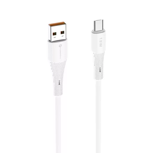 Forcell F-Energy USB-A – Micro USB töltőkábel QC3.0 Silicone C341 2,4A 18W 1 m fehér