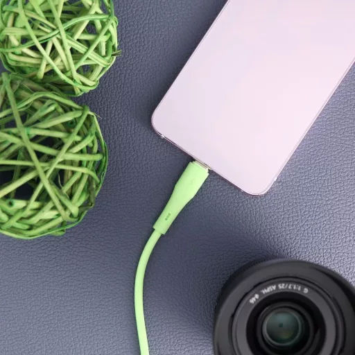Forcell F-Energy USB-A – USB-C töltőkábel QC4.0 Silicone C342 3A 66W 1 m zöld