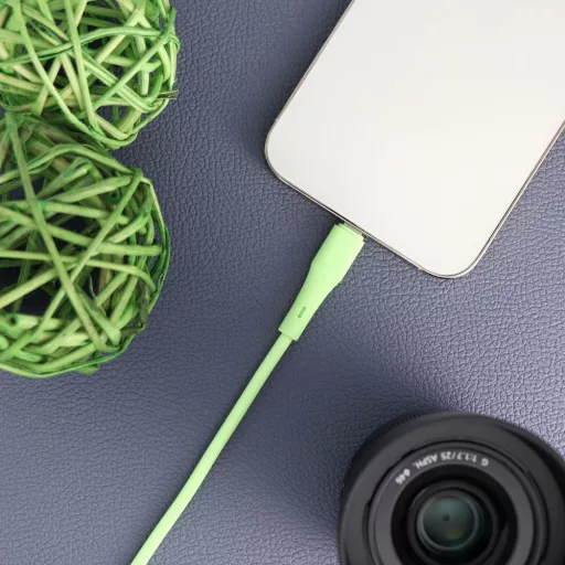 Forcell F-Energy USB-A – Lightning töltőkábel Silicone C343 2,4A 12W 1 m zöld