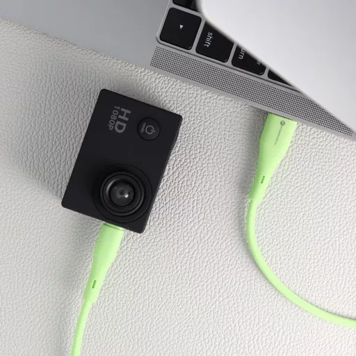 Forcell F-Energy USB-A – Micro USB töltőkábel QC3.0 Silicone C341 2,4A 18W 1 m zöld