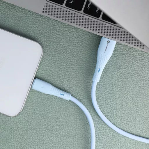 Forcell F-Energy USB-A – USB-C töltőkábel QC4.0 Silicone C342 3A 66W 1 m kék