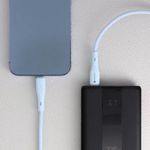 Forcell F-Energy USB-C – Lightning töltőkábel Silicone C346 PD 3A 27W 1 m kék