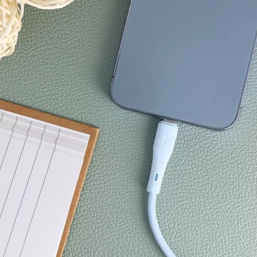 Forcell F-Energy USB-C – Lightning töltőkábel Silicone C346 PD 3A 27W 1 m kék