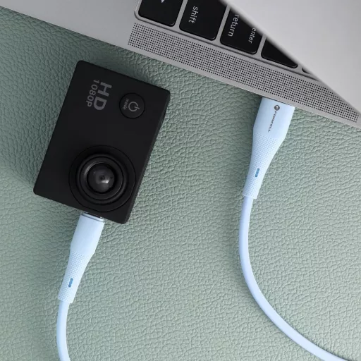 Forcell F-Energy USB-A – Micro USB töltőkábel QC3.0 Silicone C341 2,4A 18W 1 m kék