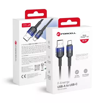   Forcell F-Energy USB-A – USB-C töltőkábel QC4.0 Gradient C352 3A 66W 1 m fekete