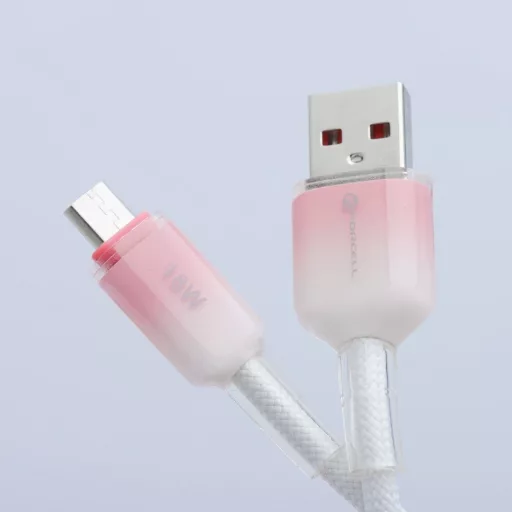 Forcell F-Energy USB-A – Micro USB töltőkábel QC3.0 Gradient C351 2,4A 18W 1 m fehér