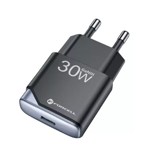 Forcell F-Energy hálózati töltő Ultra Slim GaN III USB-C PD QC4.0 3A 30W B130101-E fekete