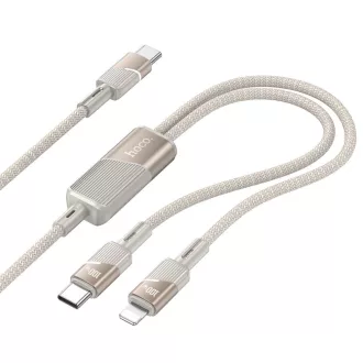   Hoco U139 2 az 1-ben USB-C töltőkábel (USB-C – USB-C + Lightning) 5A 100W 1,2 m arany